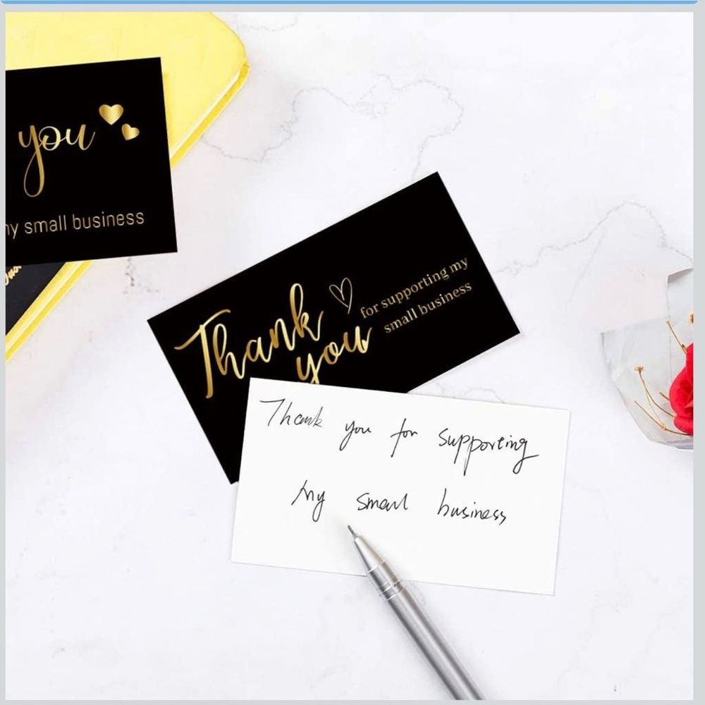 20 (6x9) Bags + 20 Thank You Cards- Gold Script - Picture 3 of 9
